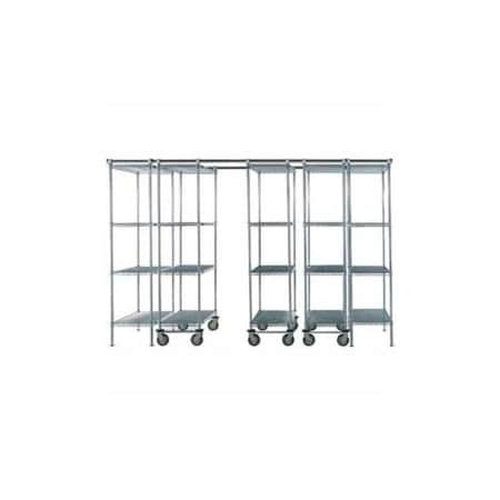 Global Equipment Space-Trac 5 Unit Storage Shelving Poly-Z-Brite 48"W x 24"D x 86"H - 14 Ft. B2177915